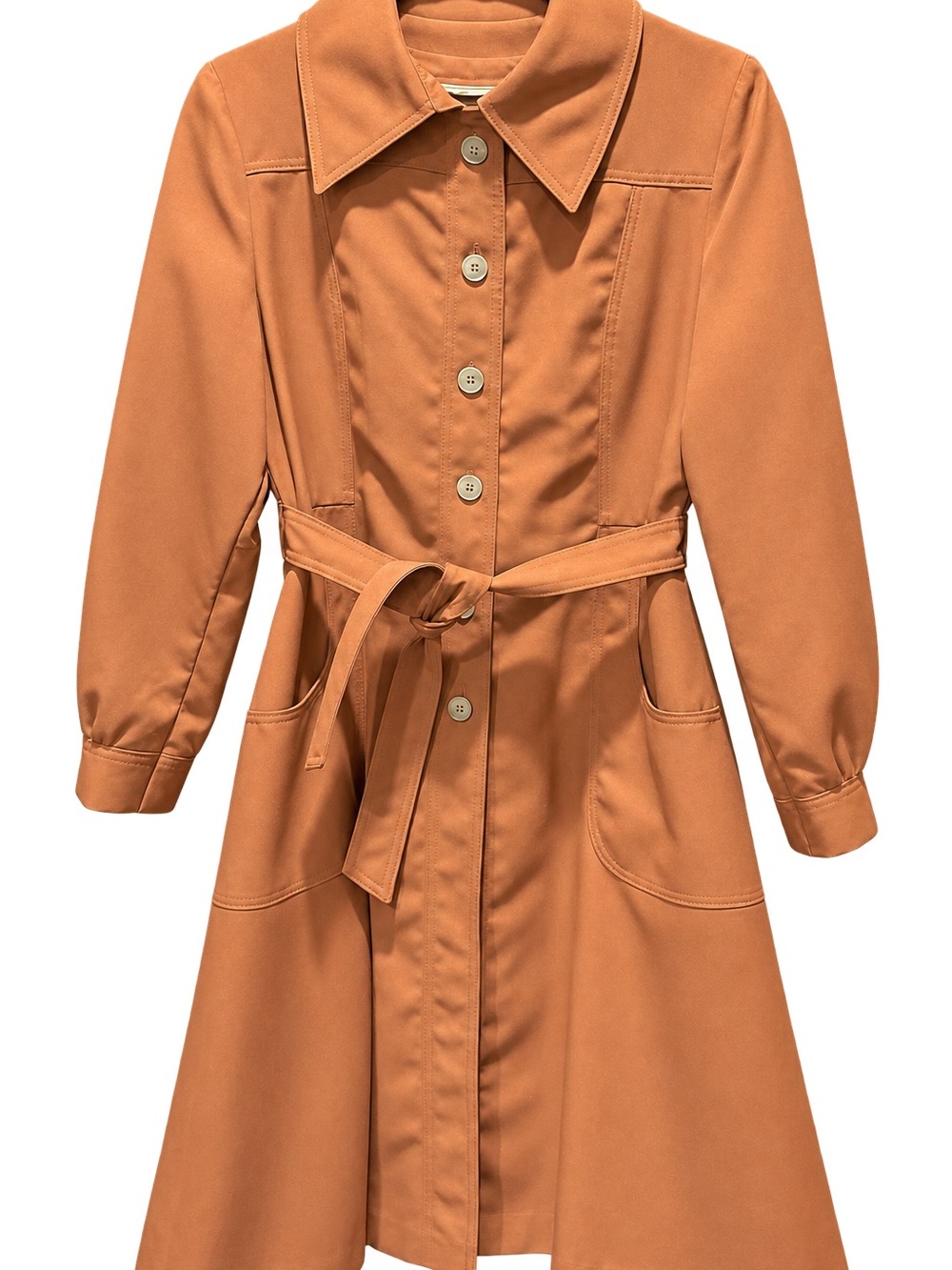 Women's Rust Belted Trench Coat